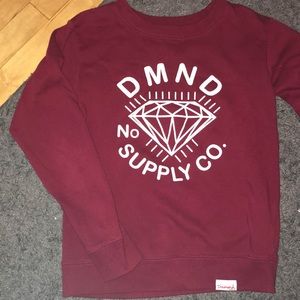 Diamond Supply Co. burgundy crew neck